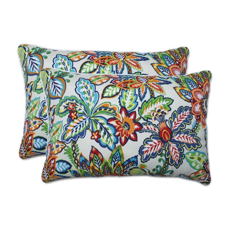 Vibrant Floral Rectangular Indoor/Outdoor Lumbar Pillows Set