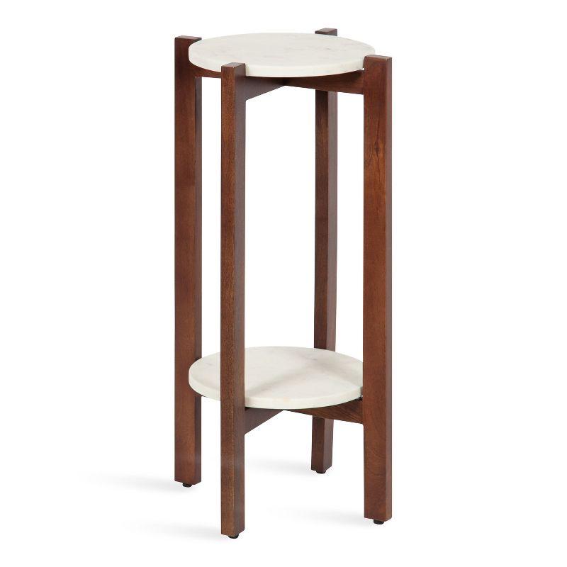 Kate and Laurel Moxley Square Wood Tea Table, 12x12x24, Walnut Brown