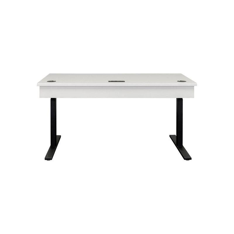 Modern Inlay Design Wood Console for TVs up to 40" Console White/Brown - Tate Collection - Martin Furniture