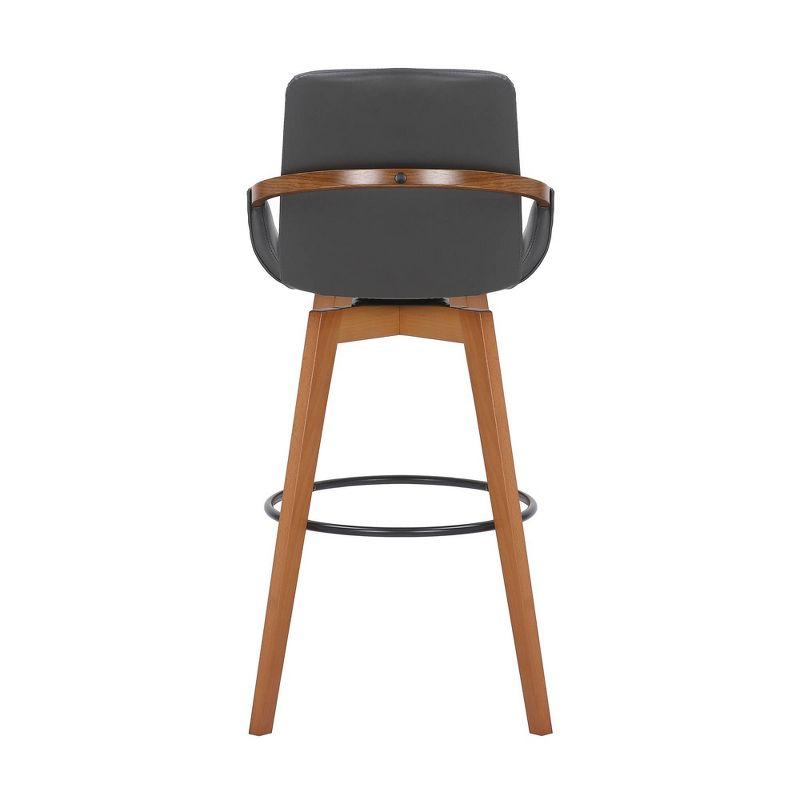 30" Baylor Faux Leather Wood Swivel Barstool - Armen Living