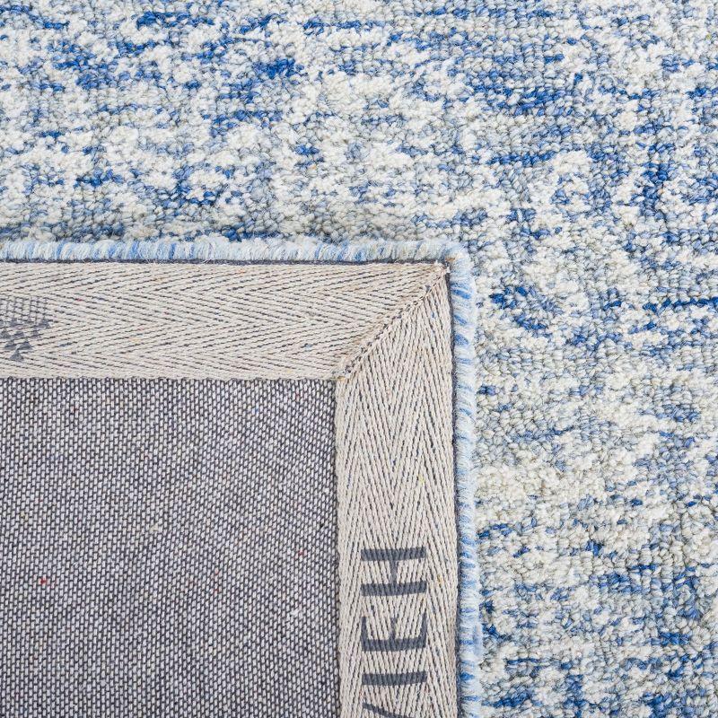 Hand-Tufted Blue Wool Square Area Rug