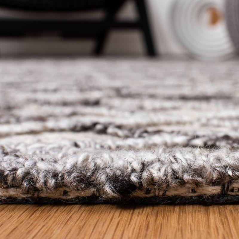 Elegant Gray Square Hand-Tufted Wool Area Rug