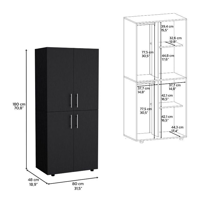 Depot E-Shop Armoire Wardrobe 70" H, Double Doors, 6 Shelves, 2 Hanging Rods