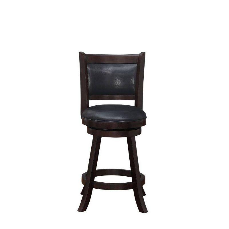 Merlot Leatherette 24" Swivel Wood Counter Stool