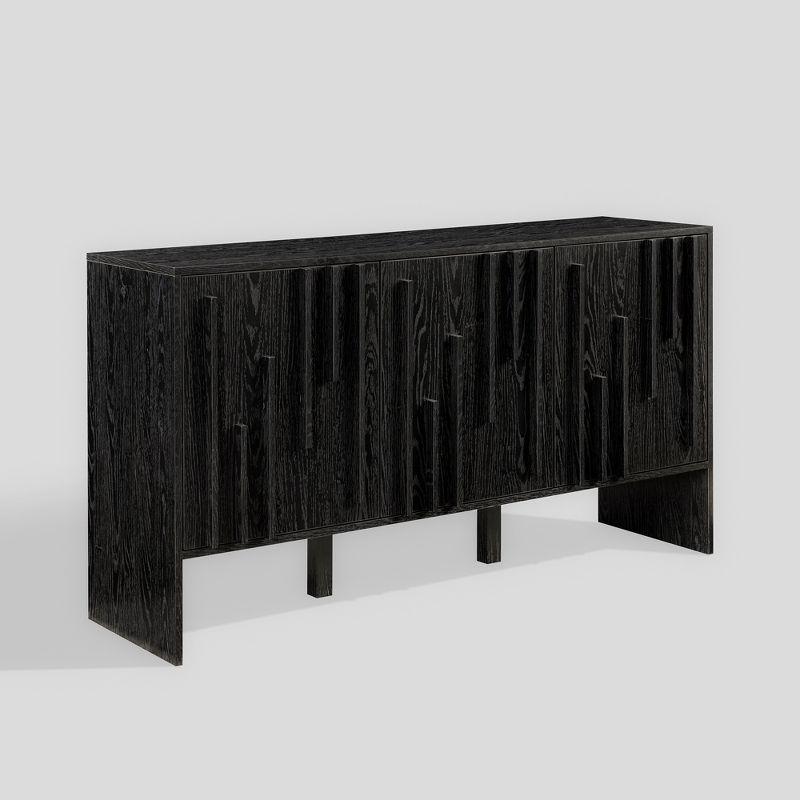 Modern Staggered Vertical Accent 3 Door Sideboard - Saracina Home