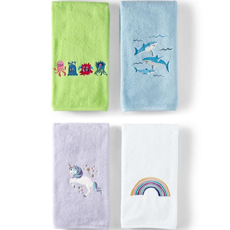 Lands' End Kids Cotton Appliqué Bath Towel - Bath Towel - Pastel Rainbow