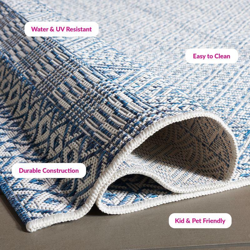 Courtyard CY8235 UV & Stain Resistant Non-Shedding Power Loomed Indoor/Outdoor Area Rug - Blue/Navy - 6'7"x9'6" - Safavieh