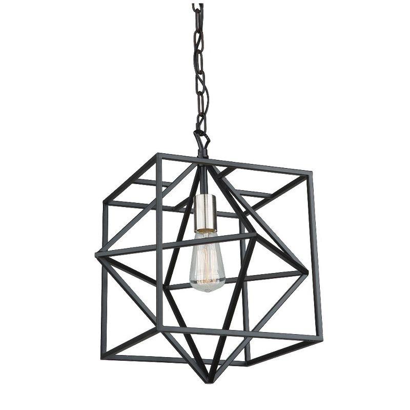 Artcraft Lighting Roxton 1 - Light Pendant in  Matte Black/Polished nickel