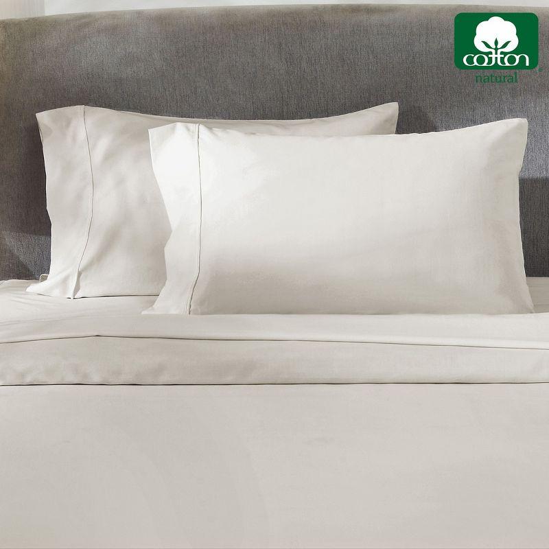 400 Thread Count Pillowcases, 100% Cotton Sateen, Soft & Cooling by California Design Den - Ivory, Standard/Queen Pillowcases