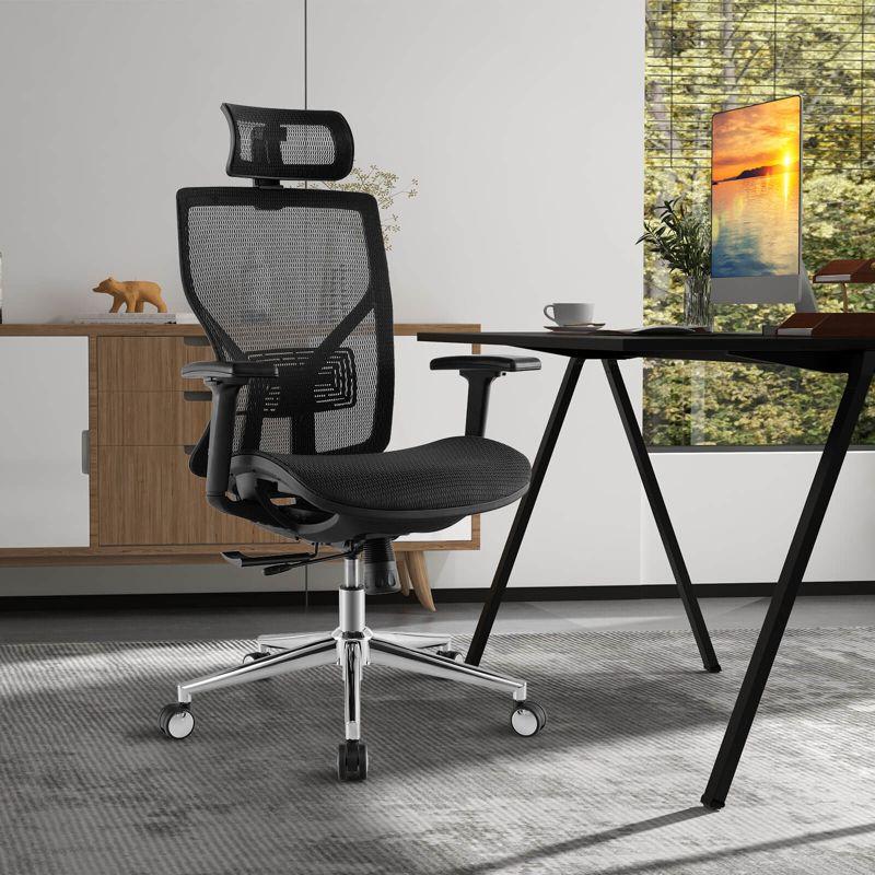 Black Mesh High Back Executive Swivel Chair with Adjustable Arms