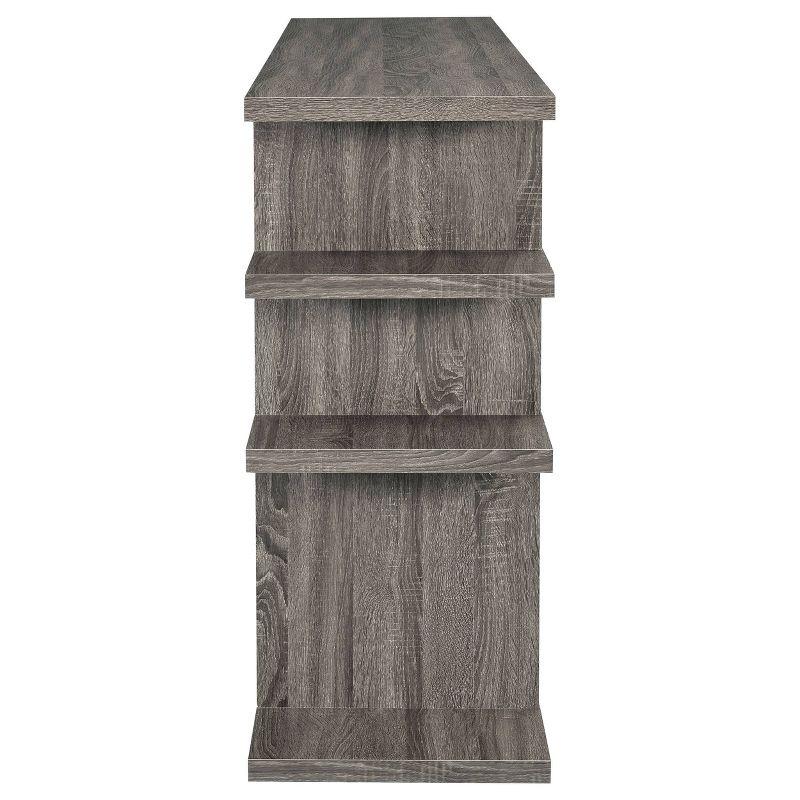 Weathered Gray 4-Shelf Wood Console Bookcase