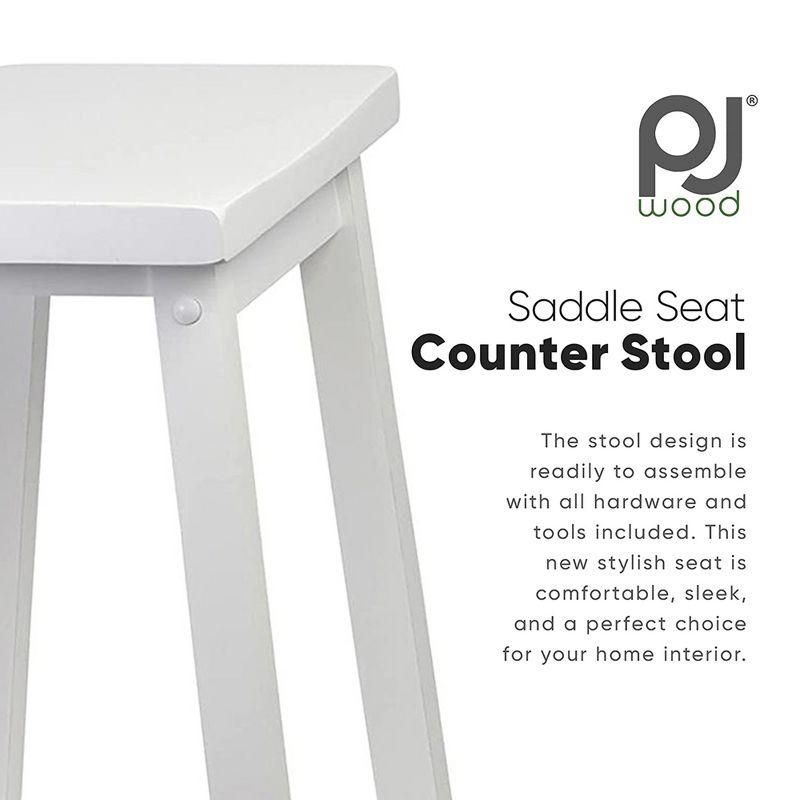 PJ Wood Solid Wood Accent Stool