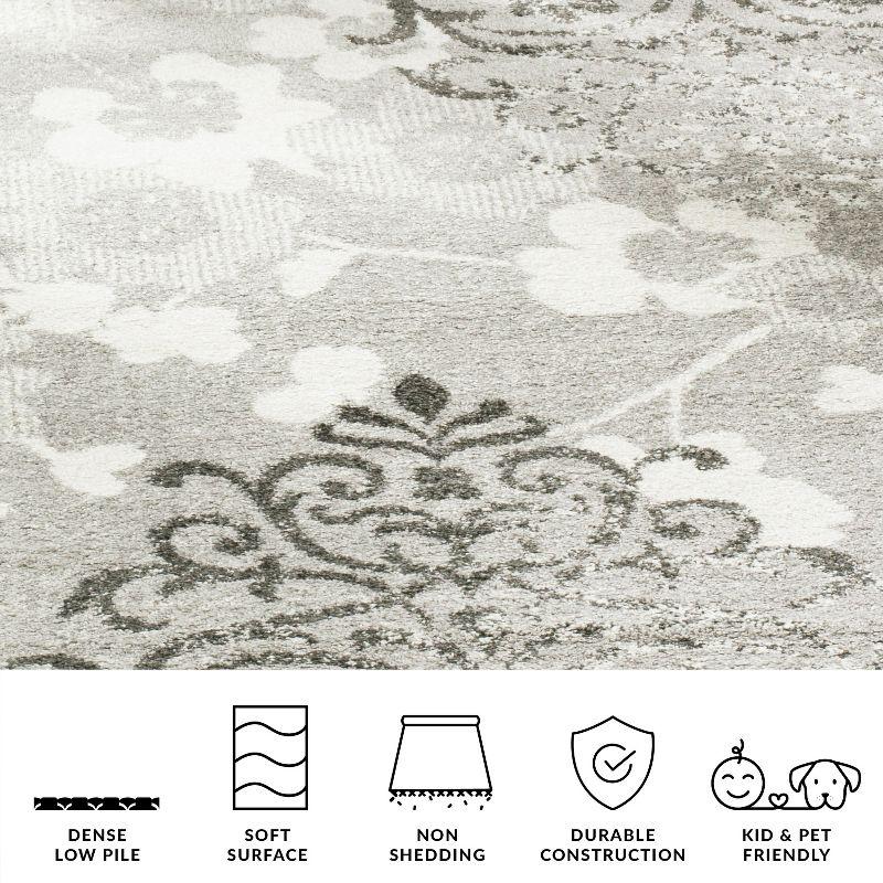 Adirondack ADR114 Non-Shedding Power Loomed Indoor Area Rug - Silver/Ivory - 6'x6' - Safavieh
