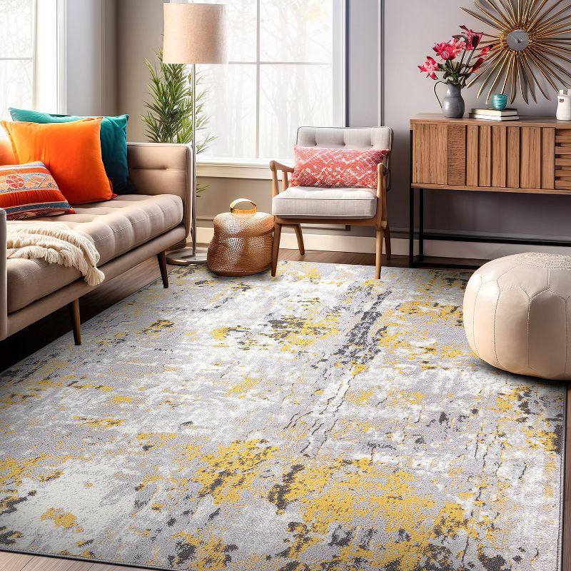 World Rug Gallery Distressed Modern Abstract Area Rug