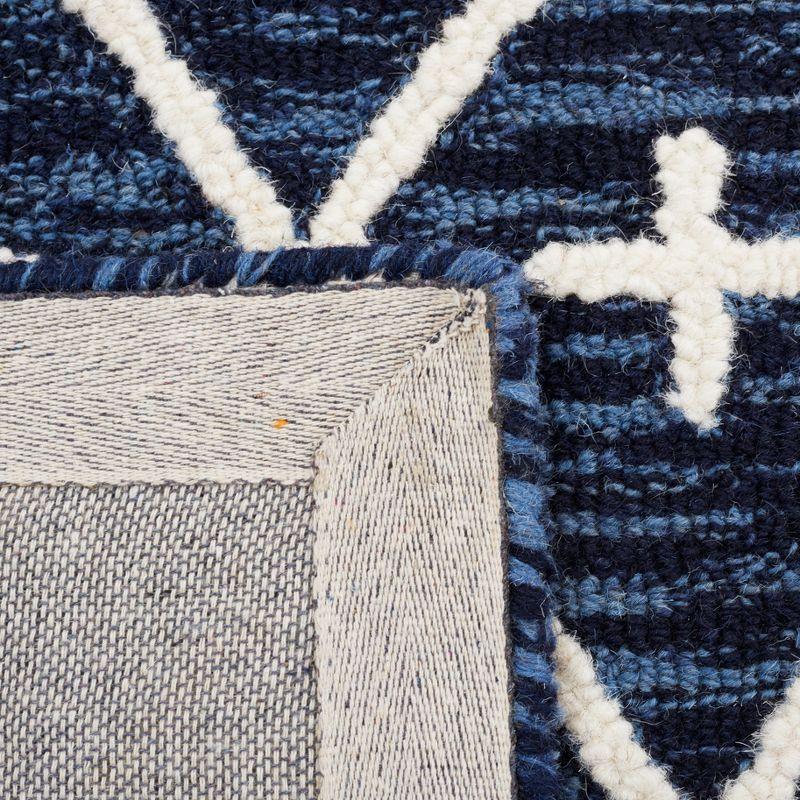 Ivory and Navy Hand-Tufted Wool Area Rug