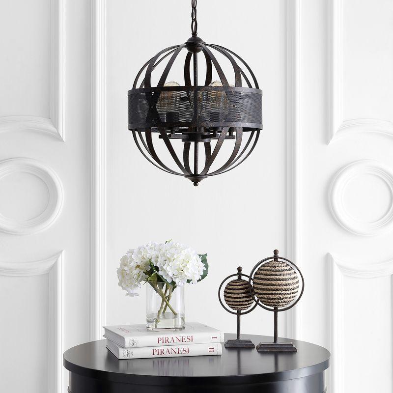 Contemporary 16.75" Dark Grey Metal Sphere Globe Pendant