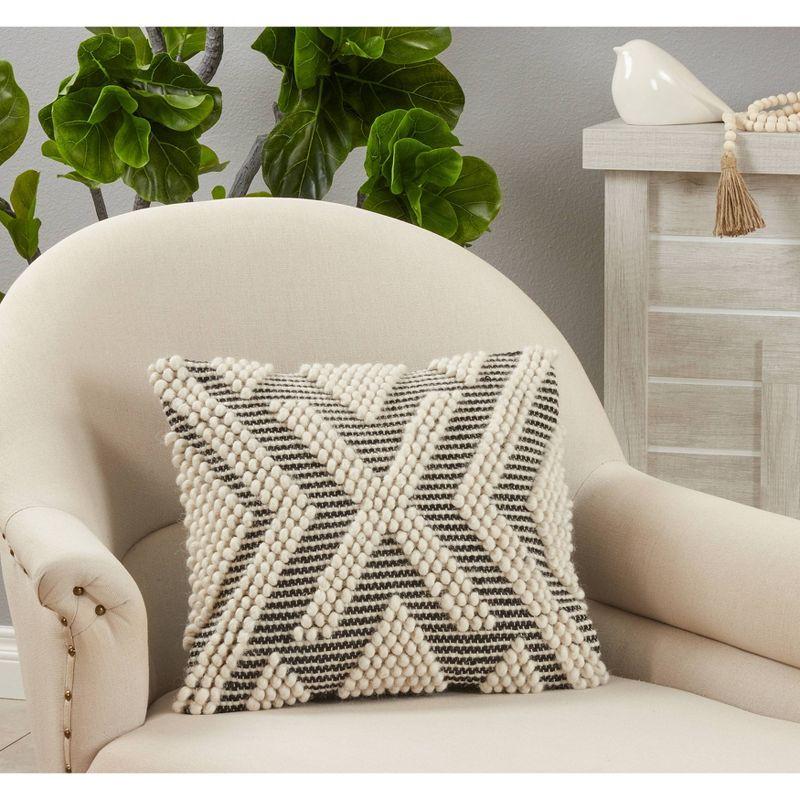 Black and White Cotton Euro Arrow Woven Pillow Cover