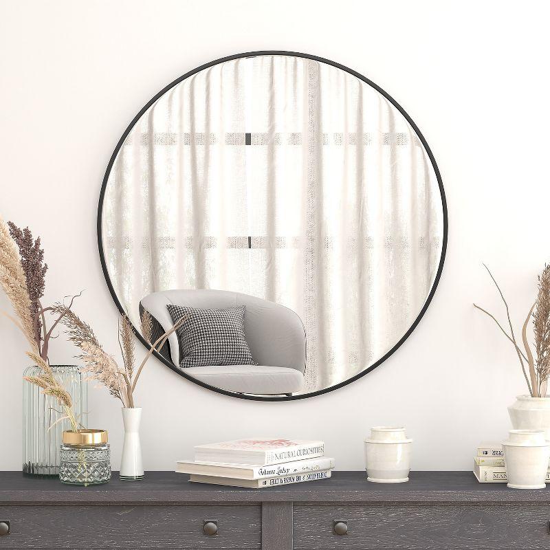 Flash Furniture Wall Mounted Mirror 36" Round Black (RHM003RD91MBBK)