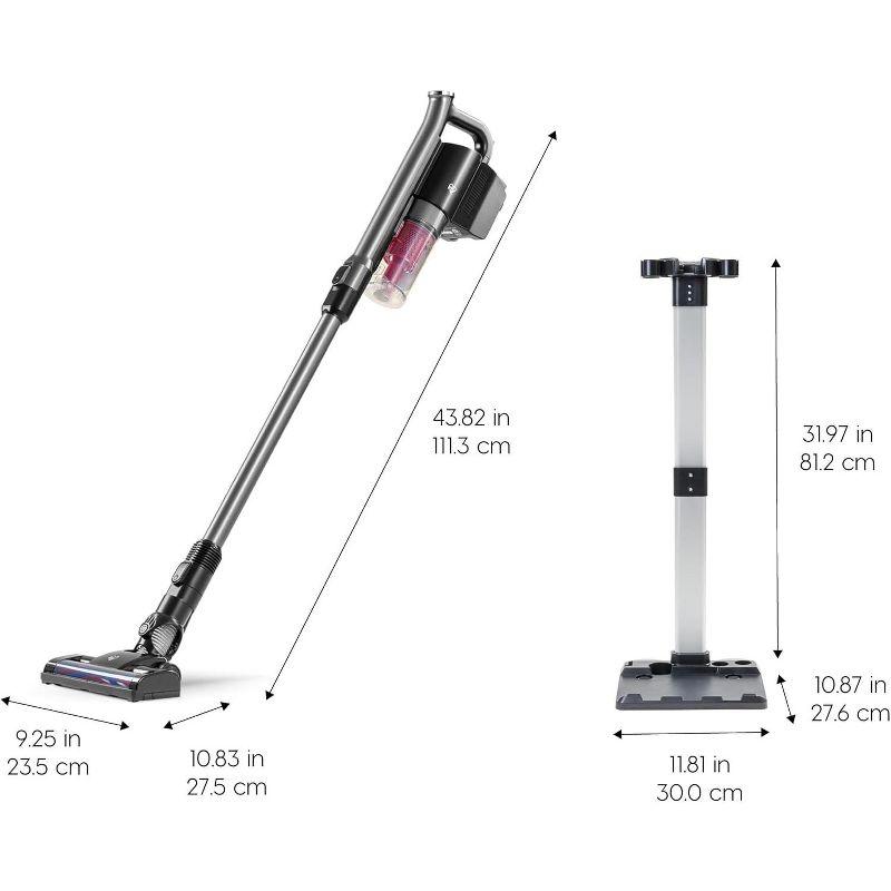 IRIS USA Power Brush Cordless Cyclone Stick Vacuum for Low-profile, Stand and 4-in-1 Attachments, 9000Pa Suction LED Indicator
