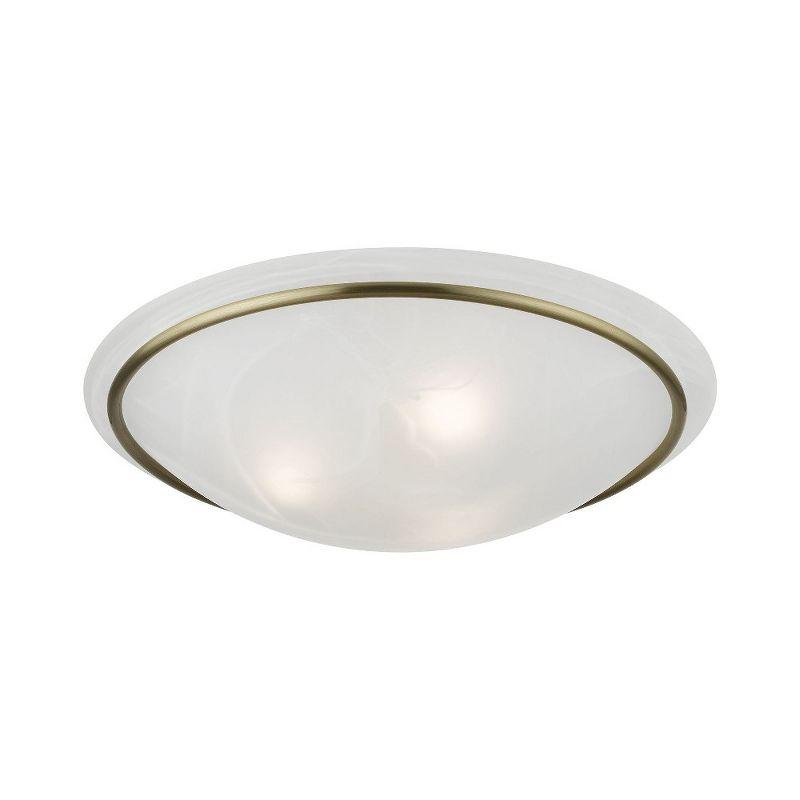 Livex Lighting Newburgh 3 - Light Semi-Flush Mount in  Antique Brass