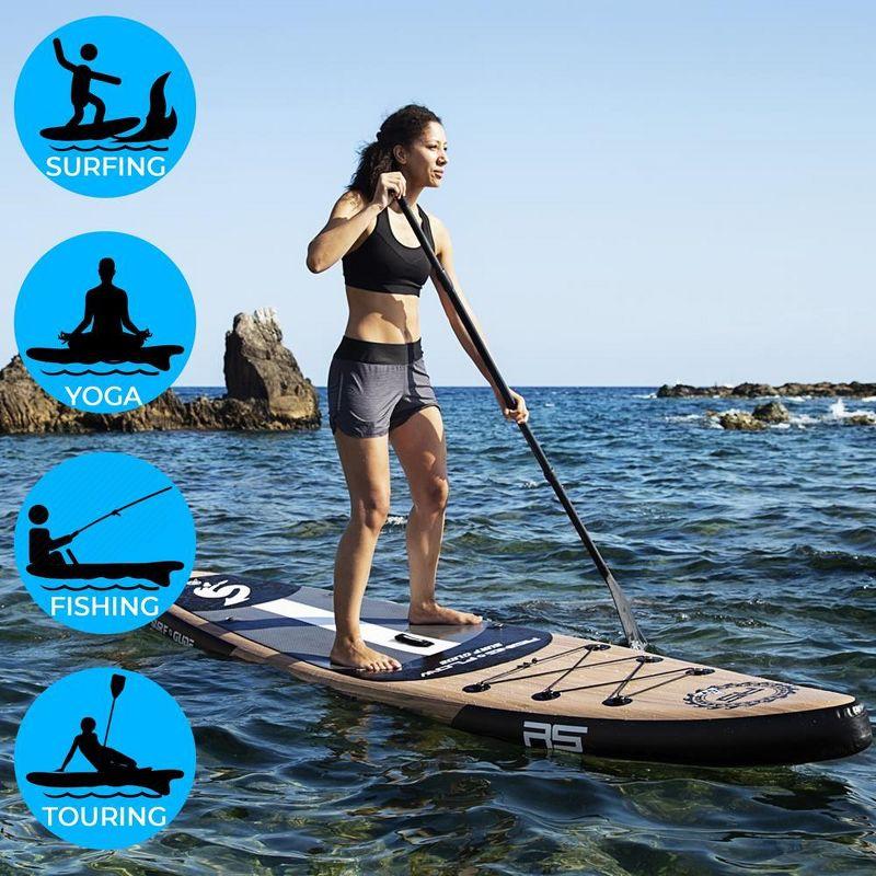 SereneLife Serenelife Inflatable Stand Up Paddle Board (6 Inches Thick) With Premium SUP Accessories & Carry Bag | Wide Stance, Bottom Fin For Paddling, Surf Control, Non-Slip Deck | Youth & Adult Standing Boat SLSUPB754