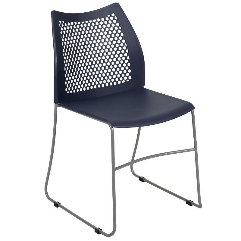 Antonia 661 lb. Capacity Stack Chair with Air-Vent Back and Powder Coated Sled Base