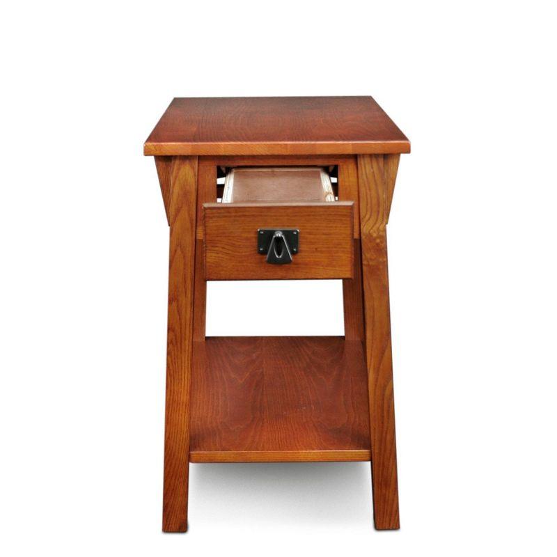 Favorite Finds Mission Chairside Table Russet Finish - Leick Home: Compact, Tiered, with Drawer & Shelf