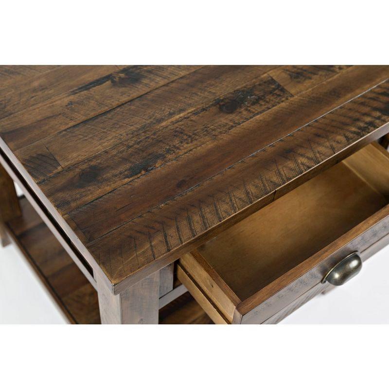 Jofran,Artisan's Craft Rustic Farmhouse Distressed Solid Wood End Table