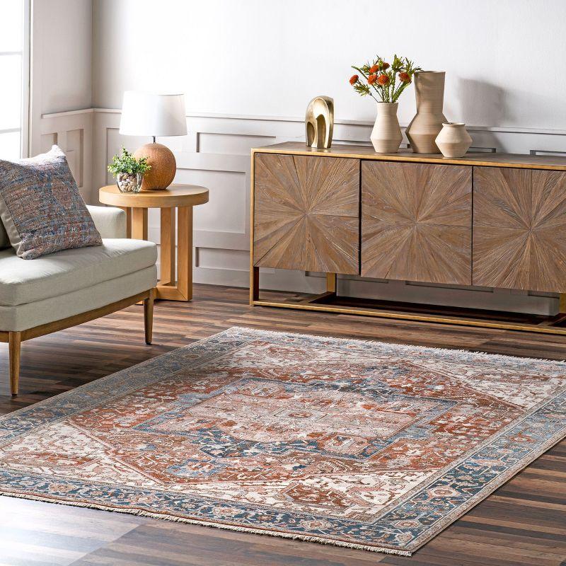 Nuloom Harriet Vintage Medallion Fringe Area Rug