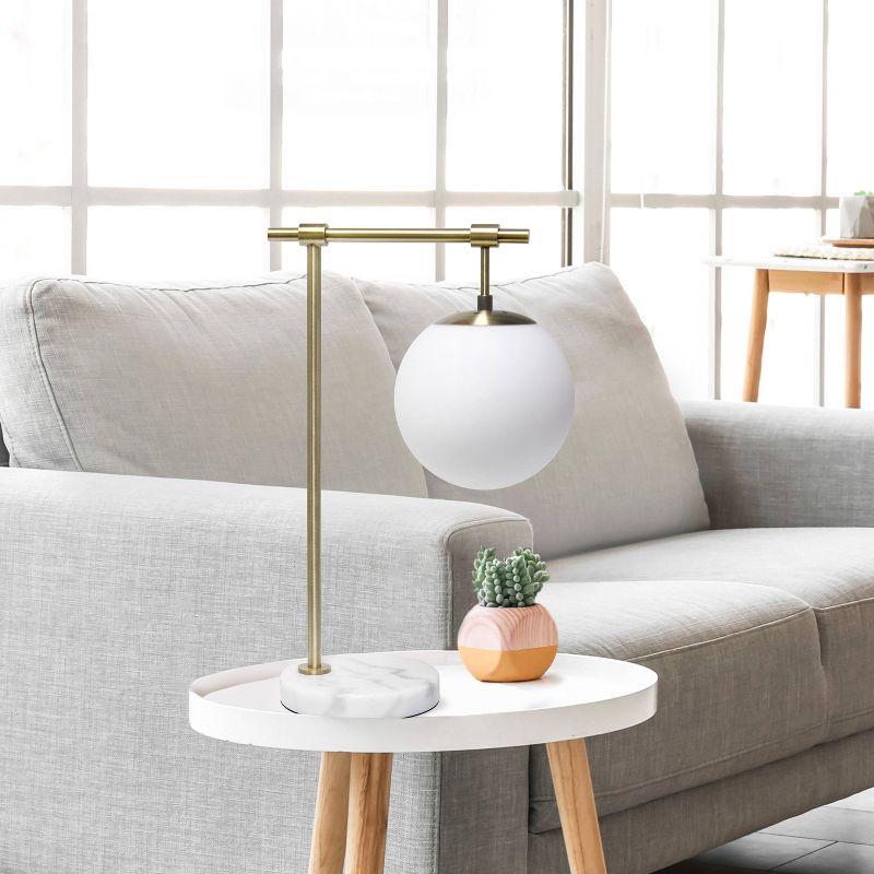 21" Studio Loft Globe Shade Table Desk Lamp Antique Brass Finish - Lalia Home: Mid-Century Modern, UL Listed, No Assembly Required