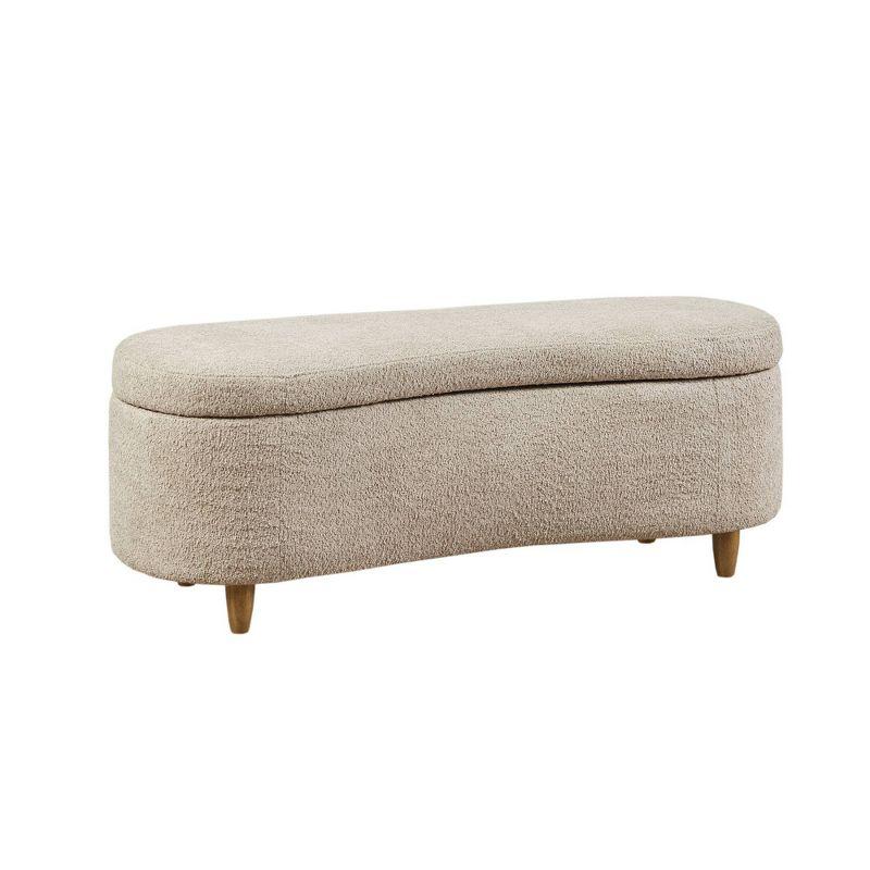 Bailey 48" Beige Boucle Flip Top Storage Bench