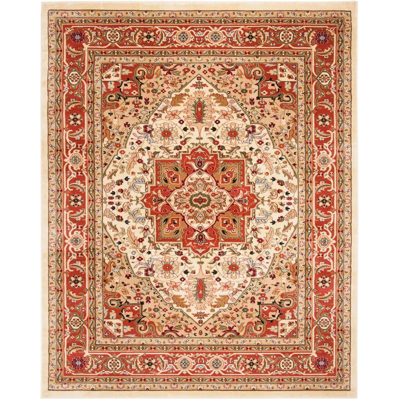 Lyndhurst LNH330 Power Loomed Area Rug - Ivory/Rust - 8'x11' - Safavieh.