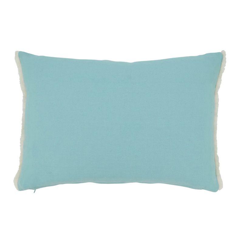 Saro Lifestyle Seashell Serenity Throw Pillow Cover, Blue, 12"x18"