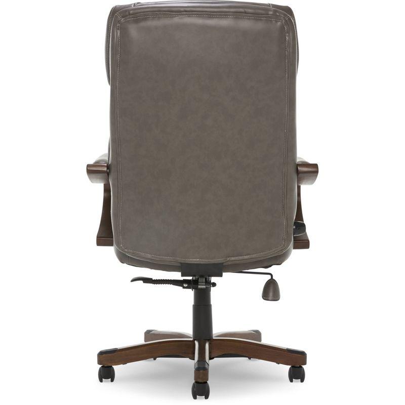 Big and Tall Executive Office Chair with Upgraded Wood Accents - Serta