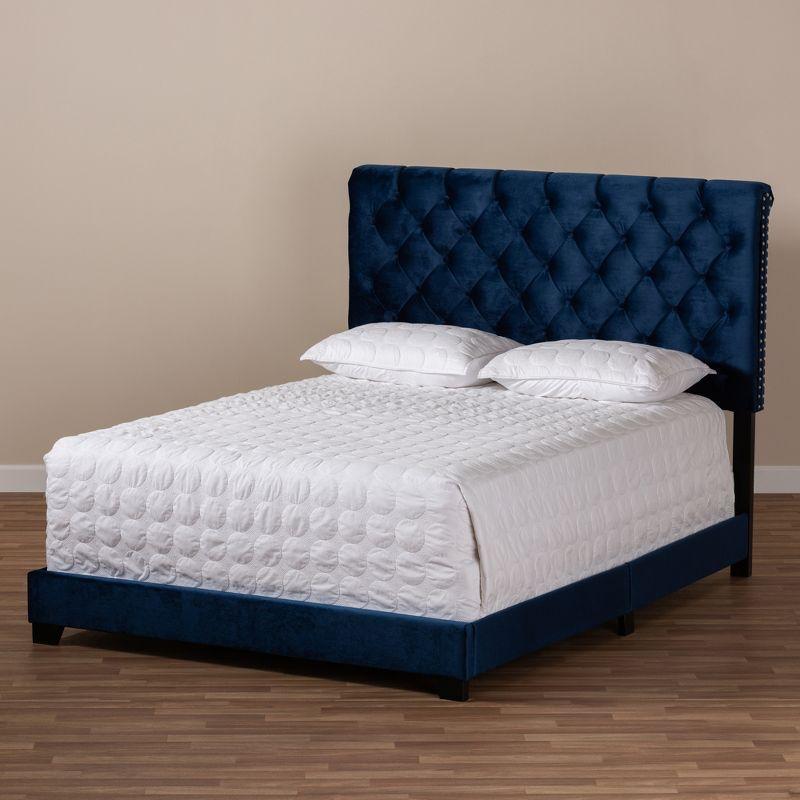 Candace Velvet Upholstered Bed - Baxton Studio