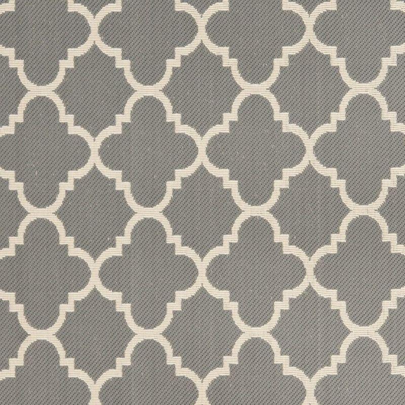 Anthracite Gray and Beige Synthetic Outdoor Area Rug