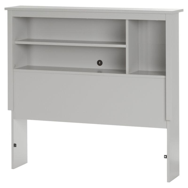 Twin Reevo Bookcase Headboard Soft Gray - South Shore