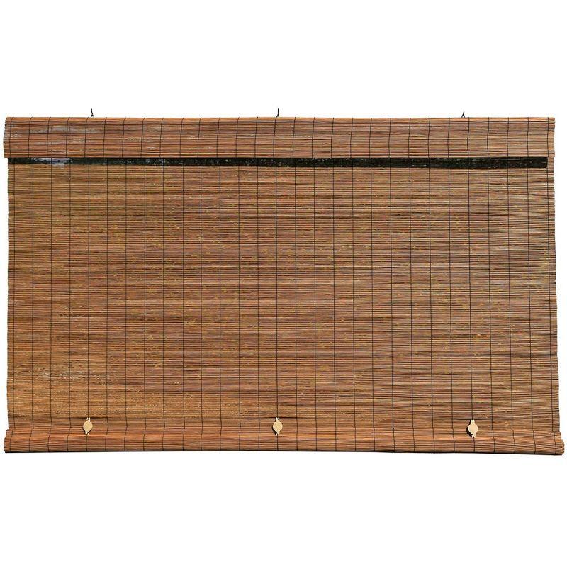36" x 72" Outdoor Imperial Matchstick Rayon from Bamboo Cord-Free Natural Rollup Blinds Fruitwood - Radiance: Light Filtering, Spot Clean