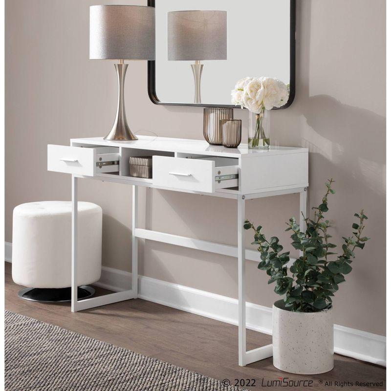 Franklin 32" Sleek Wood & Metal Console Table with Storage