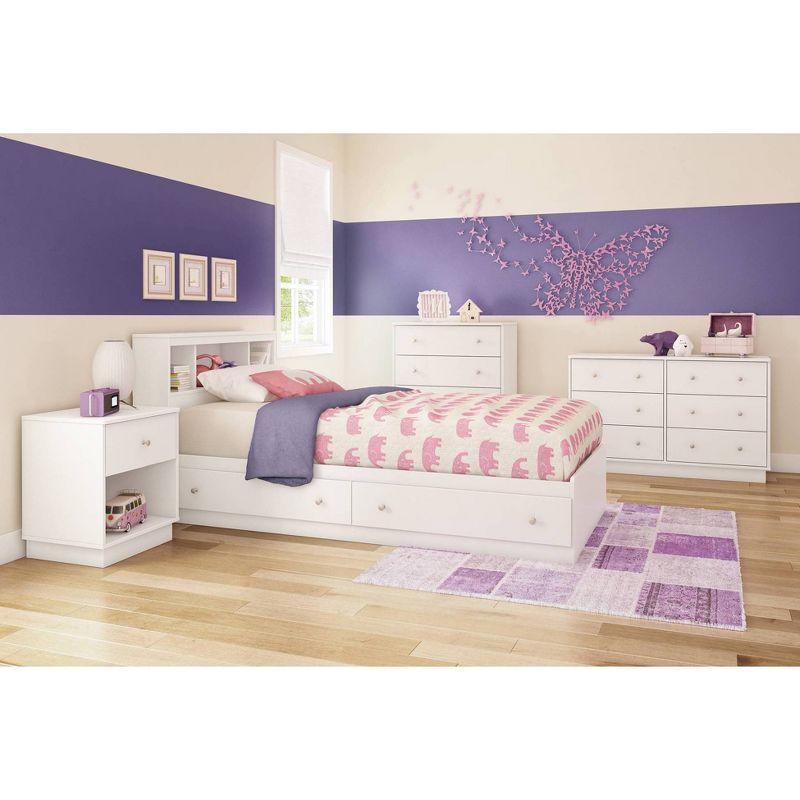 Twin Litchi Kids' Bookcase Headboard   Pure White  - South Shore