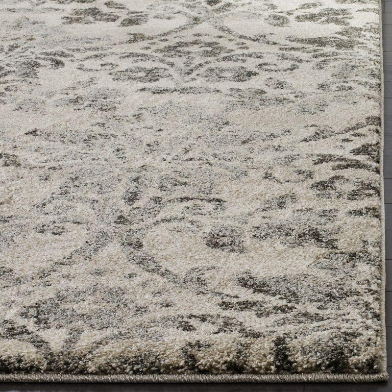 Gray Abstract Rectangular Shag Synthetic Area Rug 5' x 8'