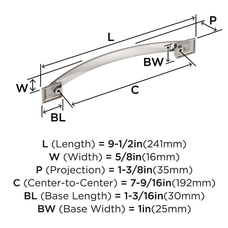 Satin Nickel 7-9/16 inch Modern Bar Pull