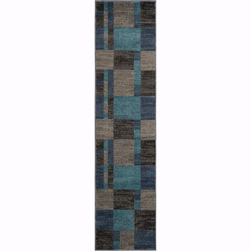 Unique Loom Autumn Collection Area Rug - Providence (2'  x 8' Runner Blue Gray/Light Brown)