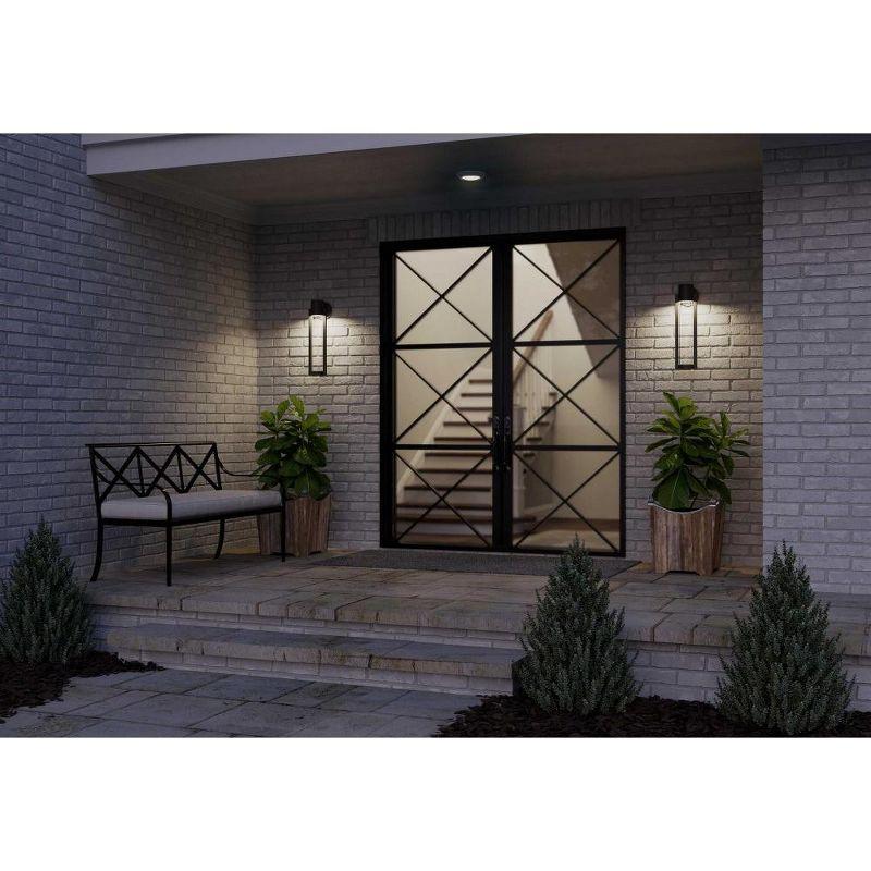 Satin White Architectural LED Outdoor Sconce with Clear Glass Diffuser