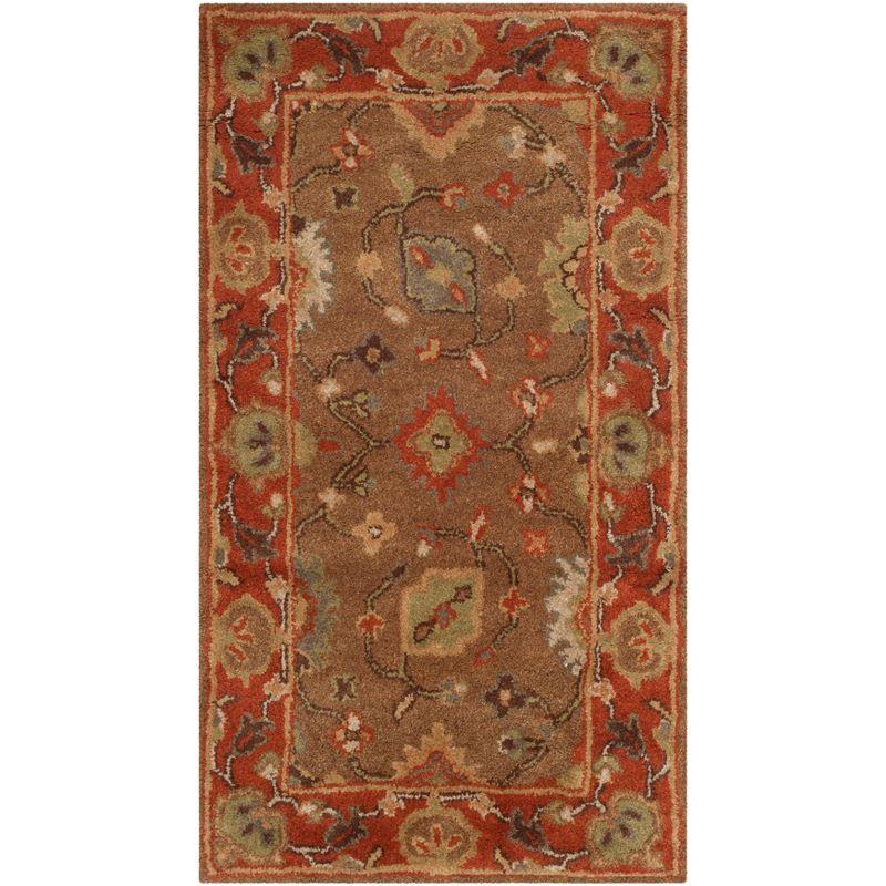 Heritage HG952 Handmade Accent Rug - 2'3"x4' - Moss/Rust - Safavieh