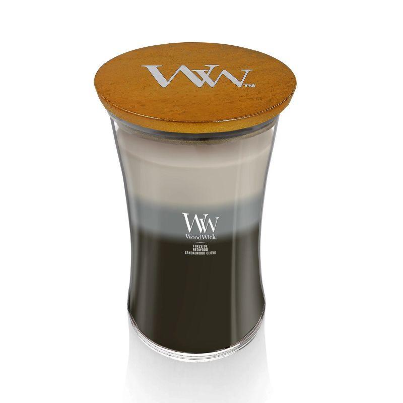 21.5oz Large Hourglass Jar Candle Warm Woods Trilogy - WoodWick