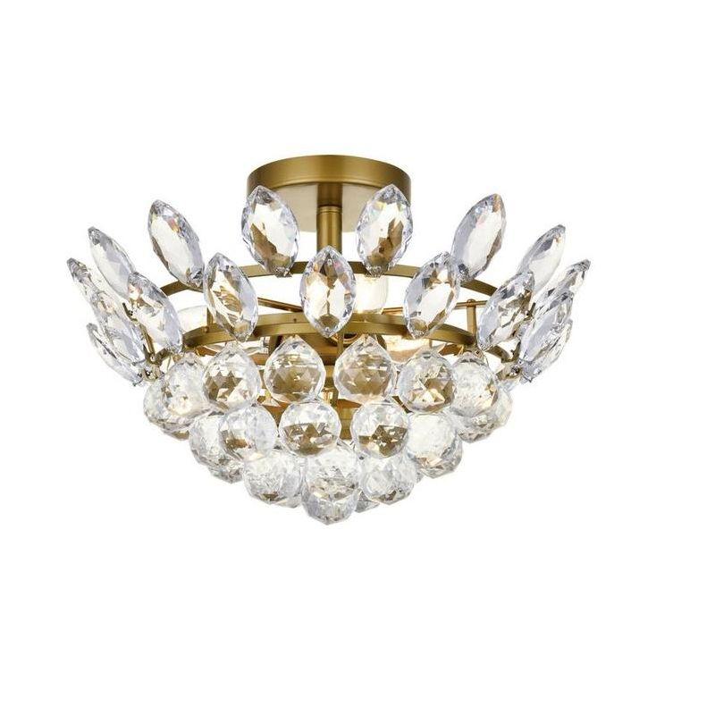 Elegant Lighting Emilia 14 inch flush mount in brass