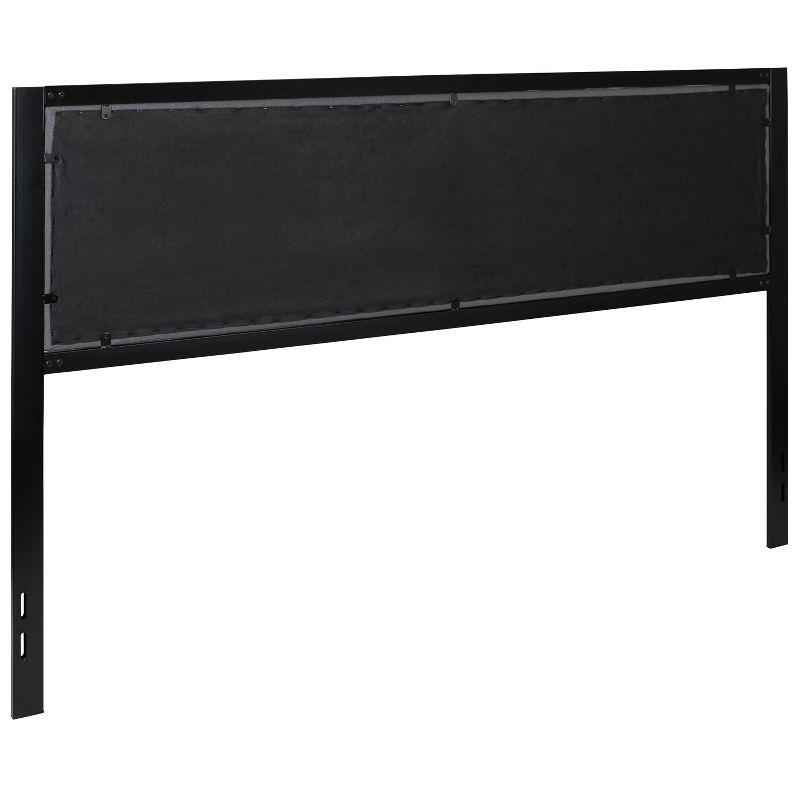 Flash Furniture Bristol Metal Tufted Upholstered King Size Headboard in Dark Gray Fabric