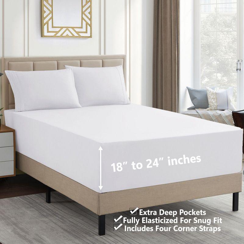 Sweet Home Collection 18-24" Extra Deep Pocket Ultra Soft Microfiber Solid Sheet Set