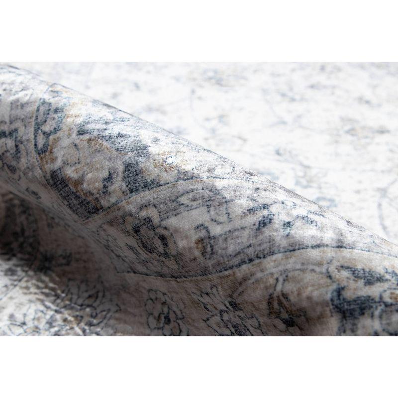 Momeni 2'x3' Karachi Talia Accent Rug Gray: Geometric Bohemian Indoor Area Rug with Rubber Backing